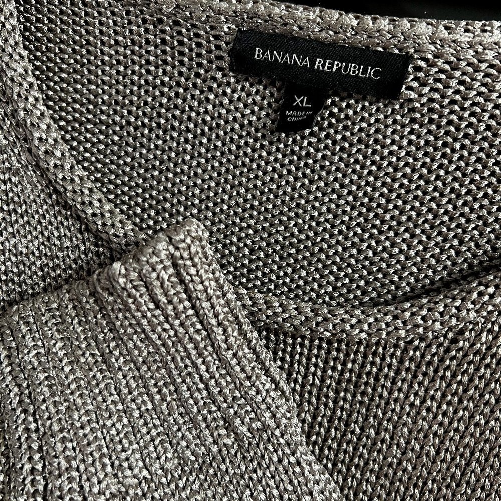 Metallic Grey XL Banana Republic Boxy Sweater